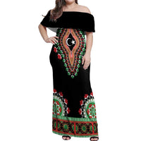 Libya Barbary Lion Off Shoulder Maxi Dress Dashiki Simple Style LT05 - Wonder Print Shop