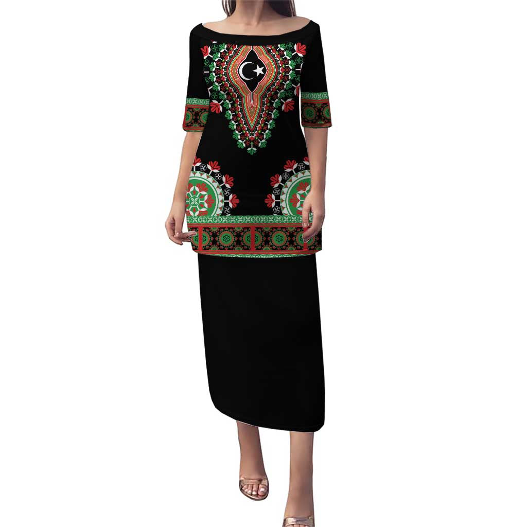 Libya Barbary Lion Puletasi Dashiki Simple Style LT05 - Wonder Print Shop