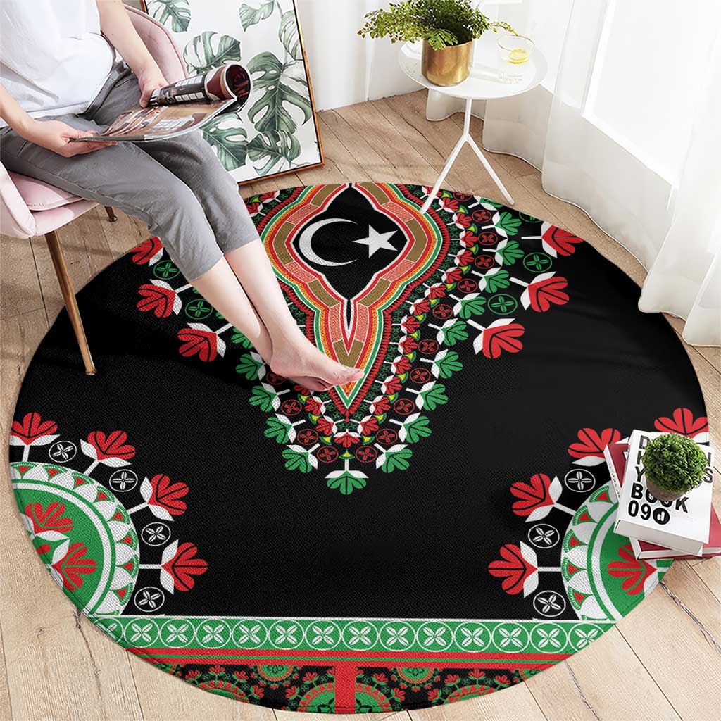 Libya Barbary Lion Round Carpet Dashiki Simple Style