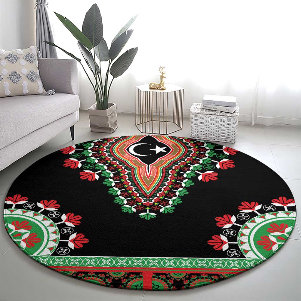 Libya Barbary Lion Round Carpet Dashiki Simple Style