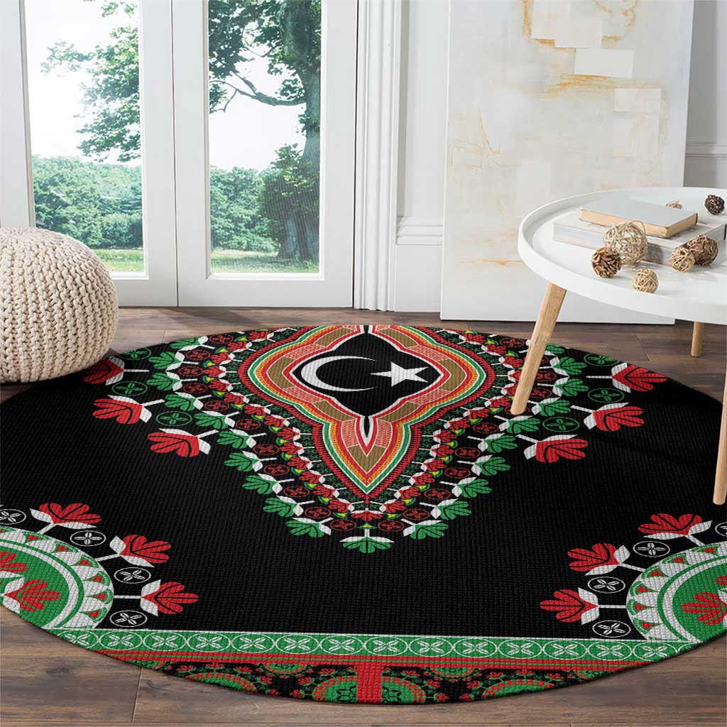 Libya Barbary Lion Round Carpet Dashiki Simple Style