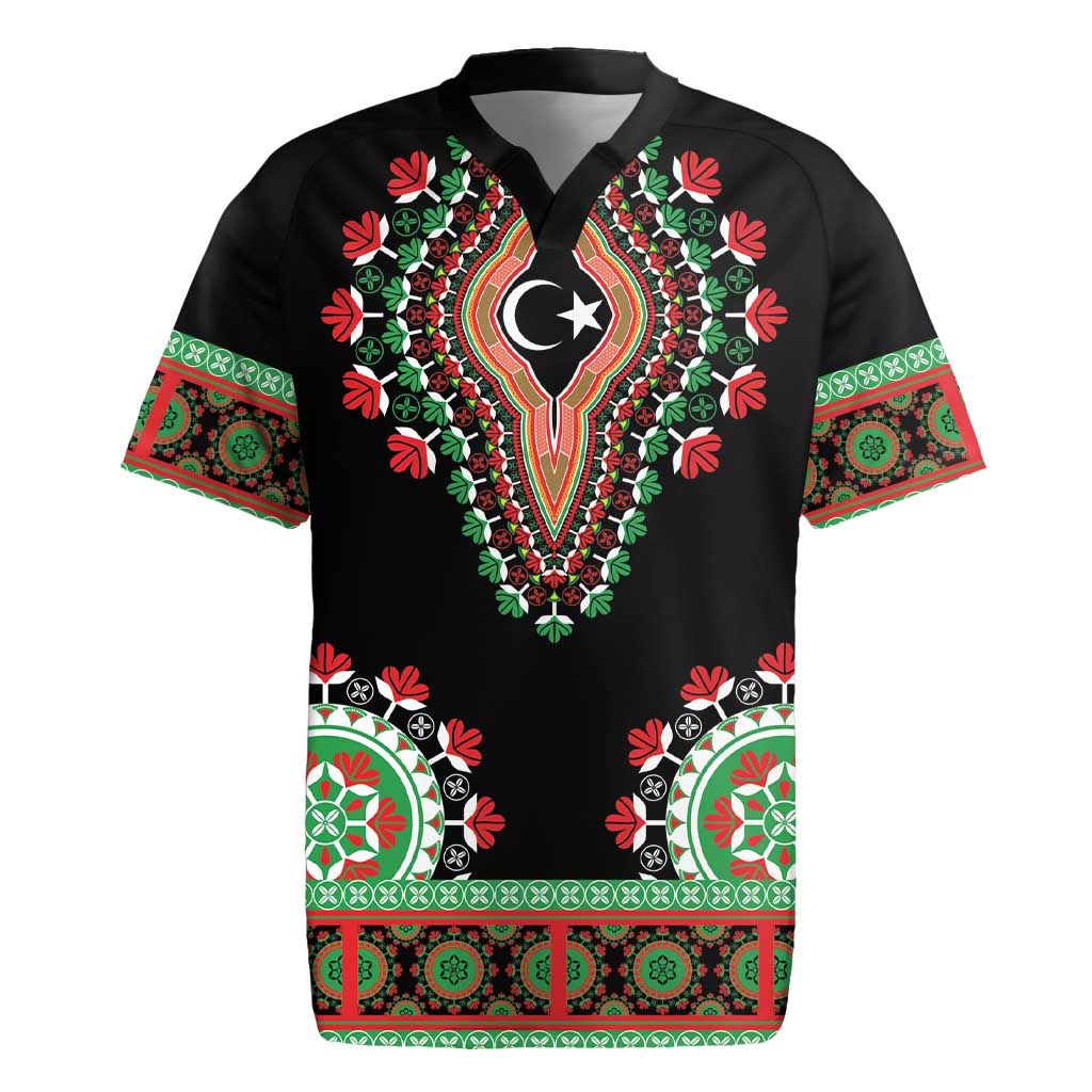 Libya Barbary Lion Rugby Jersey Dashiki Simple Style LT05 - Wonder Print Shop
