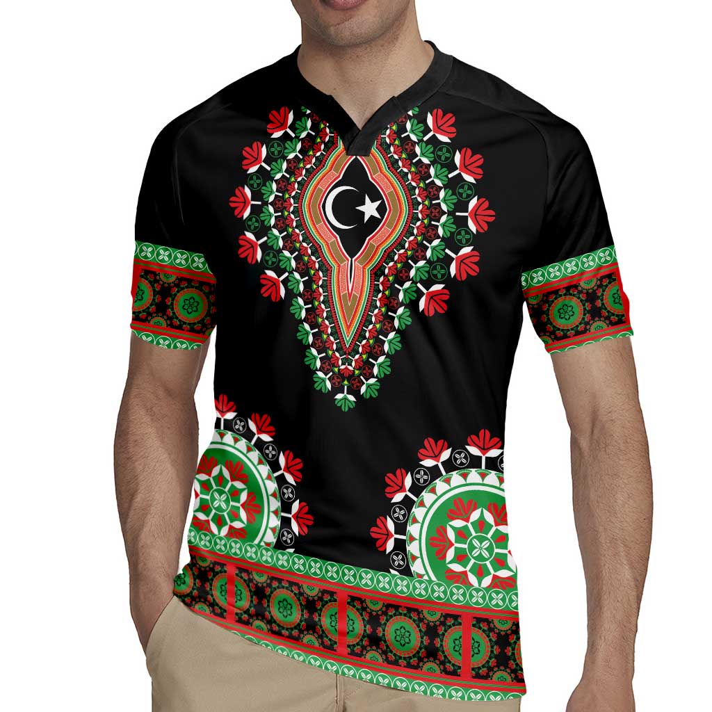 Libya Barbary Lion Rugby Jersey Dashiki Simple Style LT05 - Wonder Print Shop