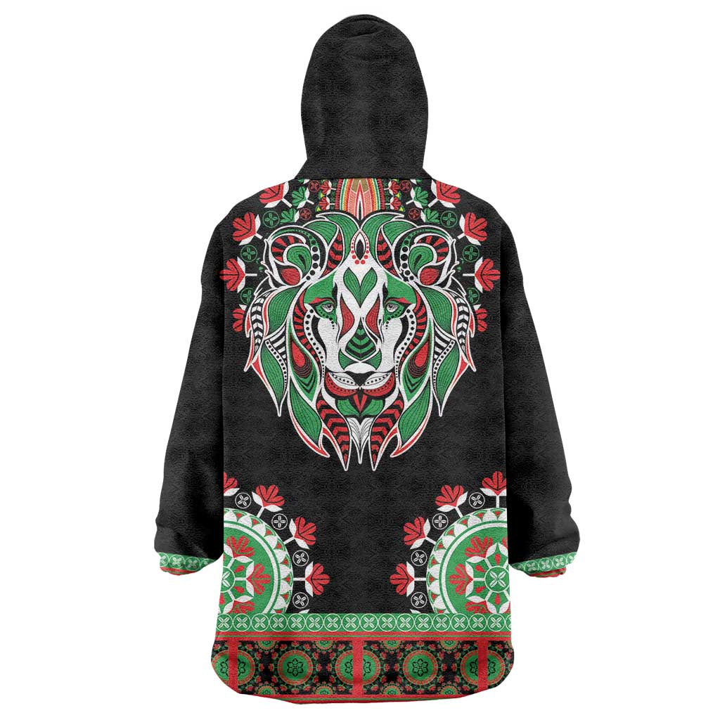 Libya Barbary Lion Wearable Blanket Hoodie Dashiki Simple Style LT05 - Wonder Print Shop