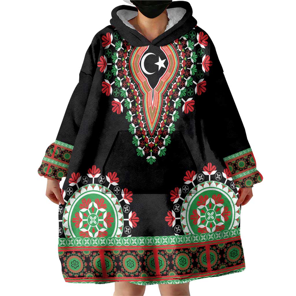 Libya Barbary Lion Wearable Blanket Hoodie Dashiki Simple Style LT05 - Wonder Print Shop