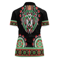 Libya Barbary Lion Women Polo Shirt Dashiki Simple Style LT05 - Wonder Print Shop