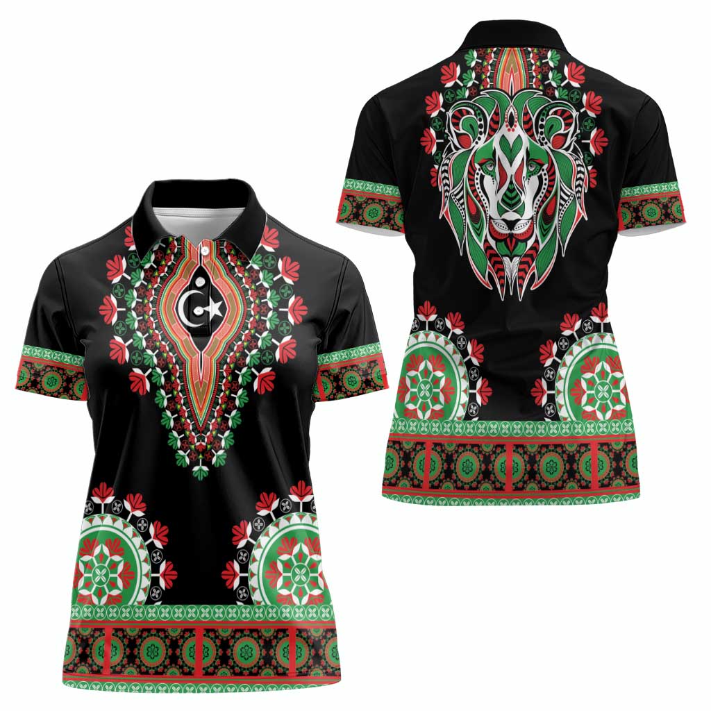 Libya Barbary Lion Women Polo Shirt Dashiki Simple Style LT05 - Wonder Print Shop