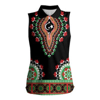 Libya Barbary Lion Women Sleeveless Polo Shirt Dashiki Simple Style LT05 - Wonder Print Shop
