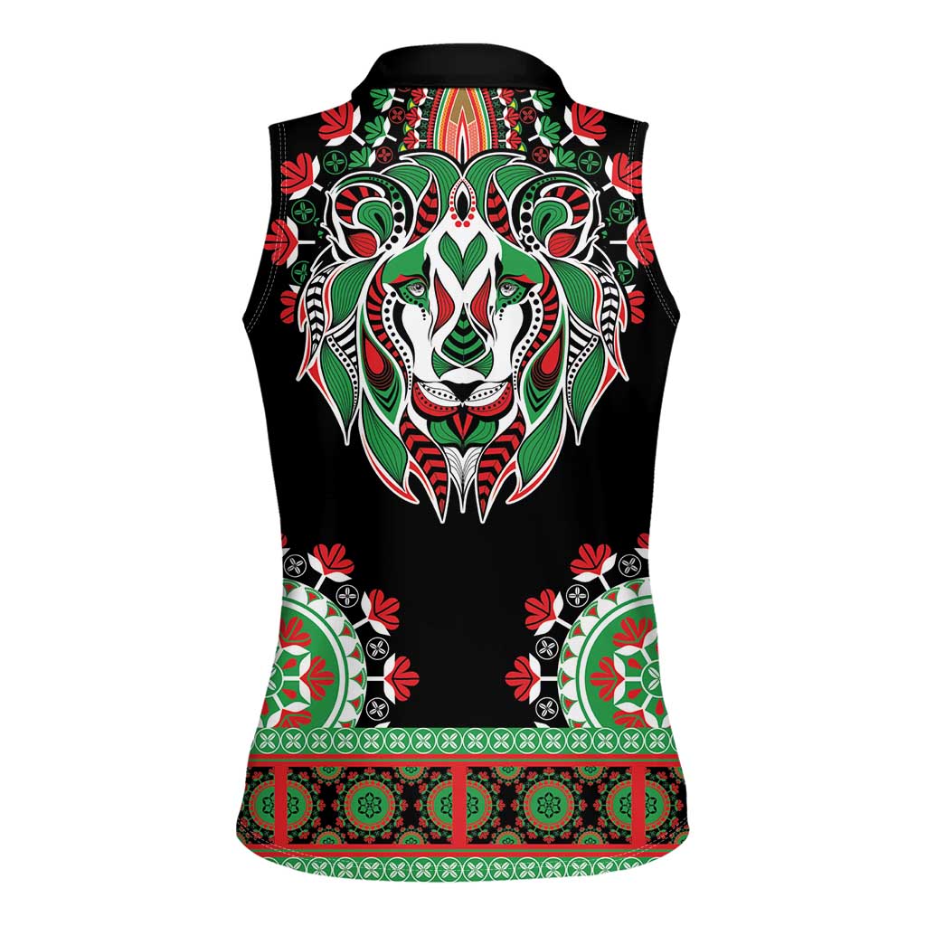 Libya Barbary Lion Women Sleeveless Polo Shirt Dashiki Simple Style LT05 - Wonder Print Shop