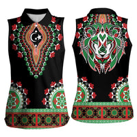 Libya Barbary Lion Women Sleeveless Polo Shirt Dashiki Simple Style LT05 - Wonder Print Shop