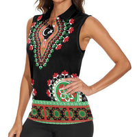Libya Barbary Lion Women Sleeveless Polo Shirt Dashiki Simple Style LT05 - Wonder Print Shop
