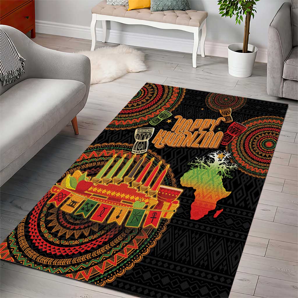 Kwanzaa Kinara Candles Area Rug African Tribal Pattern LT05 - Wonder Print Shop