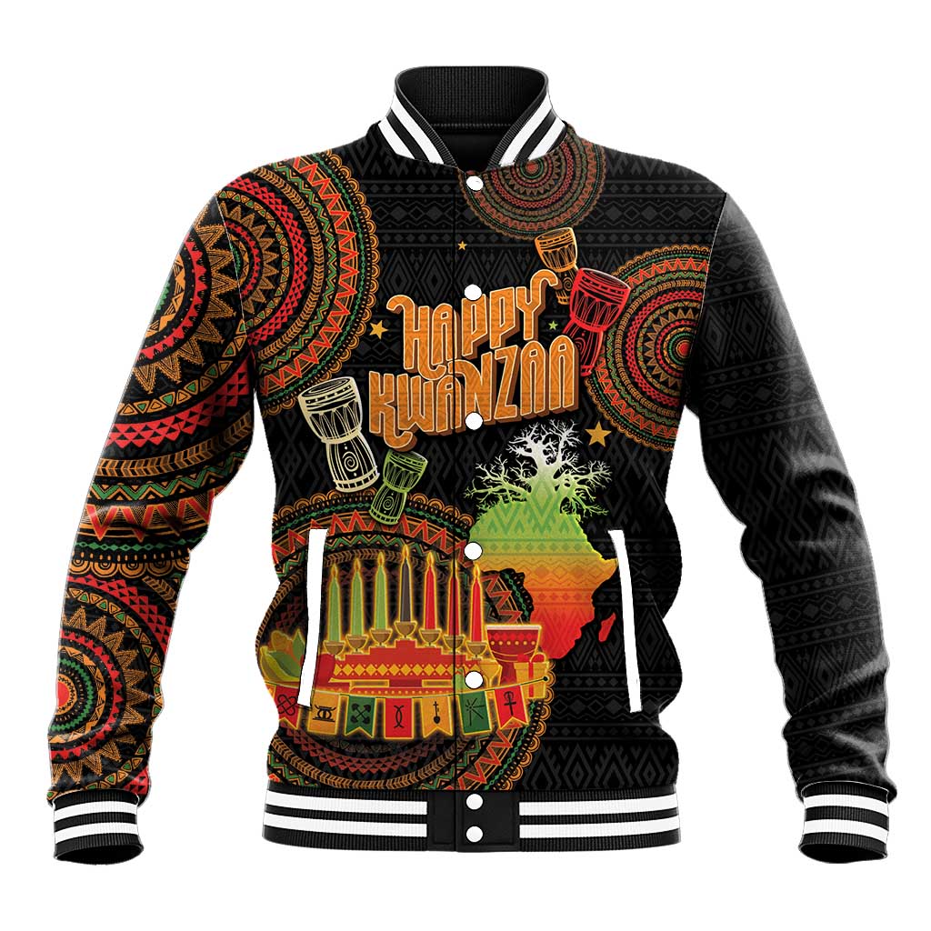 Kwanzaa Kinara Candles Baseball Jacket African Tribal Pattern LT05 - Wonder Print Shop