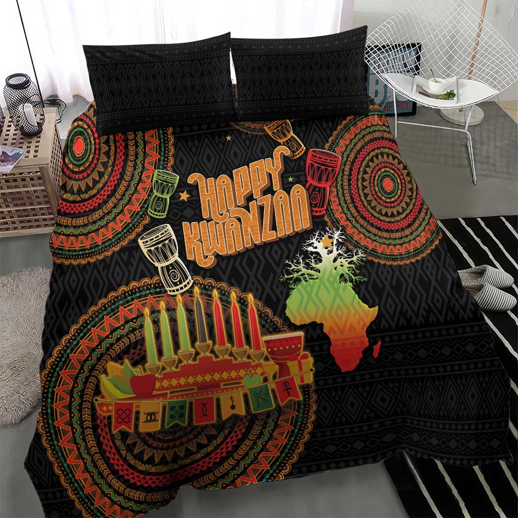 Kwanzaa Kinara Candles Bedding Set African Tribal Pattern LT05 - Wonder Print Shop