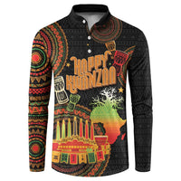 Kwanzaa Kinara Candles Button Sweatshirt African Tribal Pattern LT05 - Wonder Print Shop