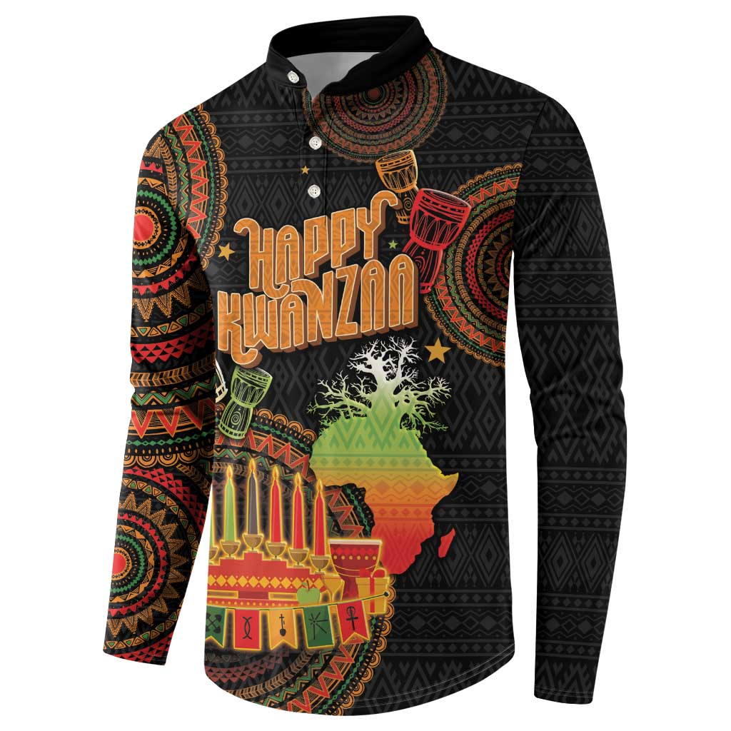 Kwanzaa Kinara Candles Button Sweatshirt African Tribal Pattern LT05 - Wonder Print Shop