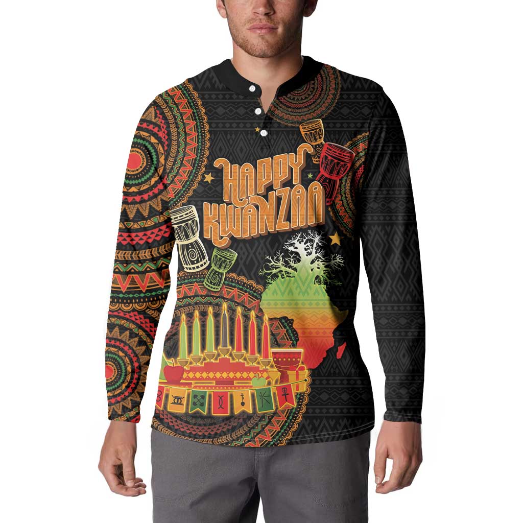 Kwanzaa Kinara Candles Button Sweatshirt African Tribal Pattern LT05 - Wonder Print Shop