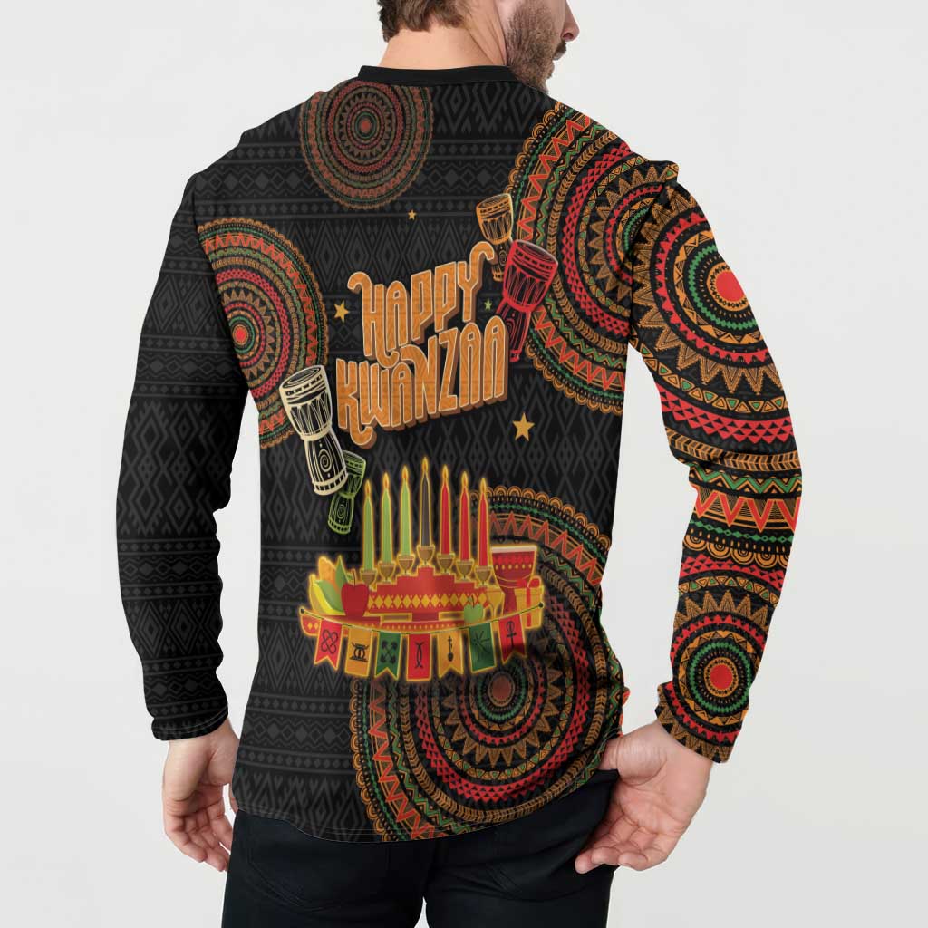 Kwanzaa Kinara Candles Button Sweatshirt African Tribal Pattern LT05 - Wonder Print Shop