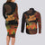 Kwanzaa Kinara Candles Couples Matching Long Sleeve Bodycon Dress and Long Sleeve Button Shirt African Tribal Pattern LT05 - Wonder Print Shop