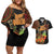 Kwanzaa Kinara Candles Couples Matching Off Shoulder Short Dress and Hawaiian Shirt African Tribal Pattern LT05 - Wonder Print Shop