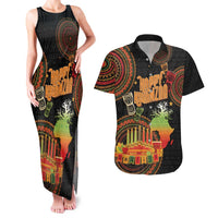 Kwanzaa Kinara Candles Couples Matching Tank Maxi Dress and Hawaiian Shirt African Tribal Pattern LT05 - Wonder Print Shop