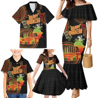 Kwanzaa Kinara Candles Family Matching Mermaid Dress and Hawaiian Shirt African Tribal Pattern LT05 - Wonder Print Shop