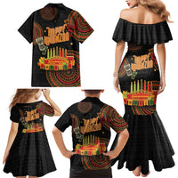 Kwanzaa Kinara Candles Family Matching Mermaid Dress and Hawaiian Shirt African Tribal Pattern LT05 - Wonder Print Shop