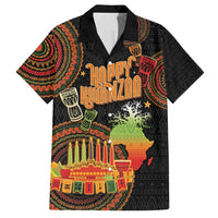 Kwanzaa Kinara Candles Family Matching Off Shoulder Short Dress and Hawaiian Shirt African Tribal Pattern LT05 - Wonder Print Shop