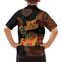Kwanzaa Kinara Candles Family Matching Short Sleeve Bodycon Dress and Hawaiian Shirt African Tribal Pattern LT05 - Wonder Print Shop