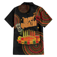 Kwanzaa Kinara Candles Family Matching Short Sleeve Bodycon Dress and Hawaiian Shirt African Tribal Pattern LT05 - Wonder Print Shop
