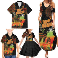 Kwanzaa Kinara Candles Family Matching Summer Maxi Dress and Hawaiian Shirt African Tribal Pattern LT05 - Wonder Print Shop