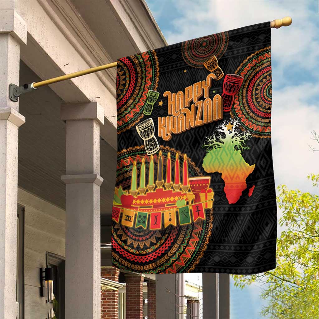 Kwanzaa Kinara Candles Garden Flag African Tribal Pattern LT05 - Wonder Print Shop