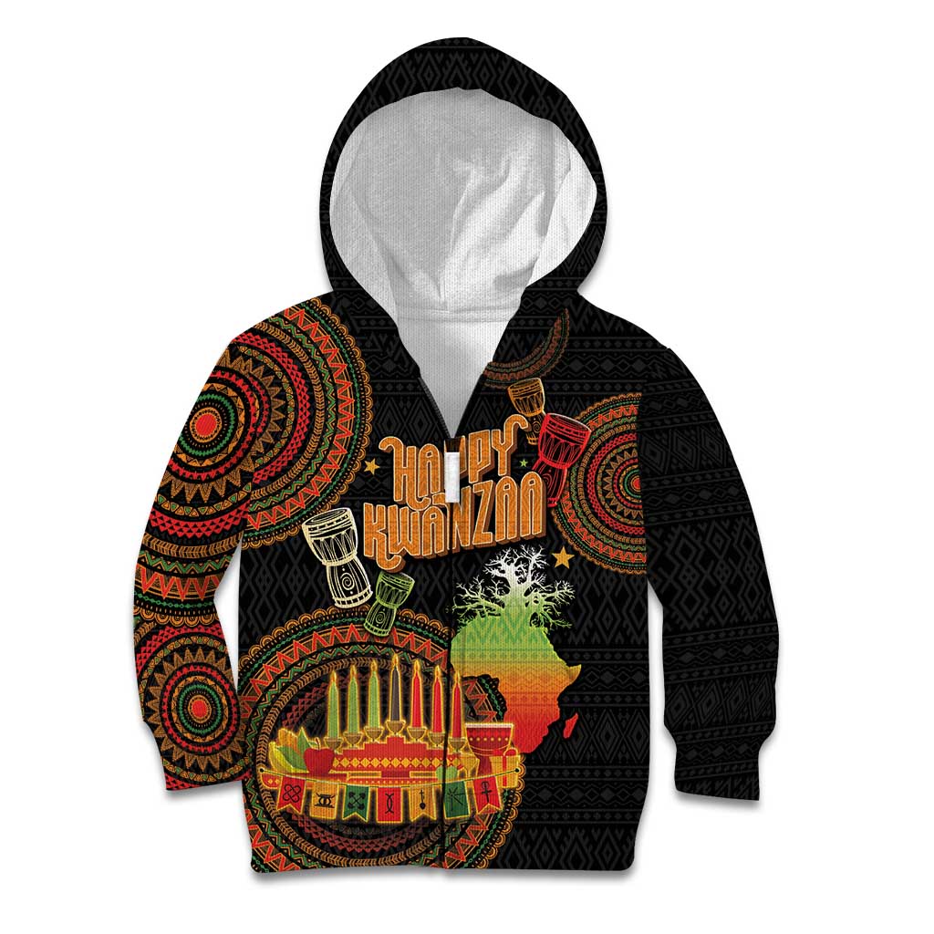 Kwanzaa Kinara Candles Kid Hoodie African Tribal Pattern LT05 - Wonder Print Shop