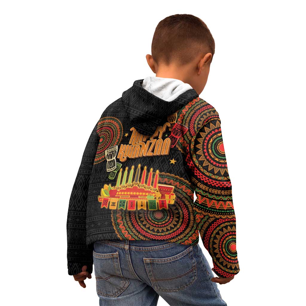 Kwanzaa Kinara Candles Kid Hoodie African Tribal Pattern LT05 - Wonder Print Shop