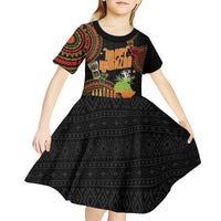 Kwanzaa Kinara Candles Kid Short Sleeve Dress African Tribal Pattern LT05 - Wonder Print Shop