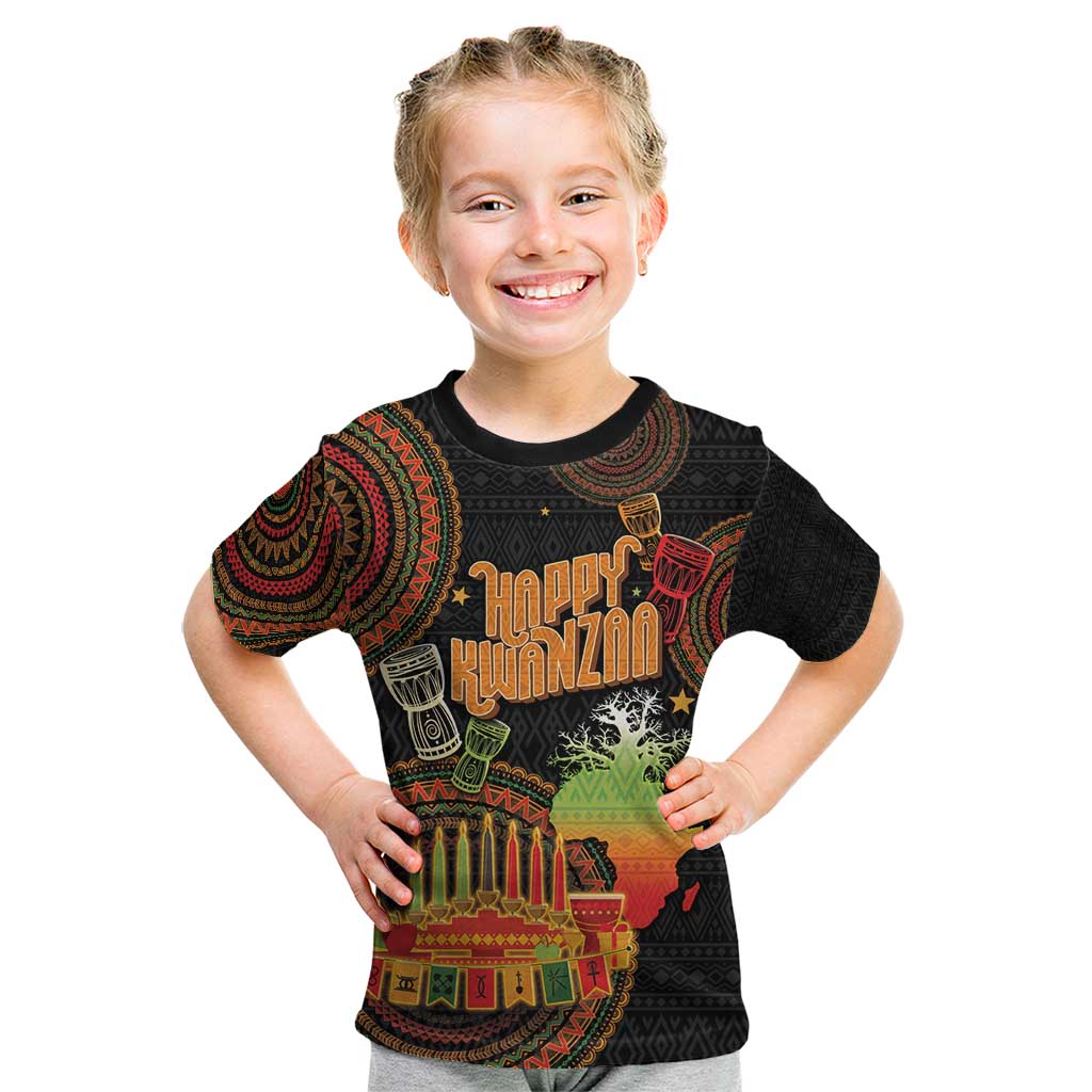 Kwanzaa Kinara Candles Kid T Shirt African Tribal Pattern LT05 - Wonder Print Shop