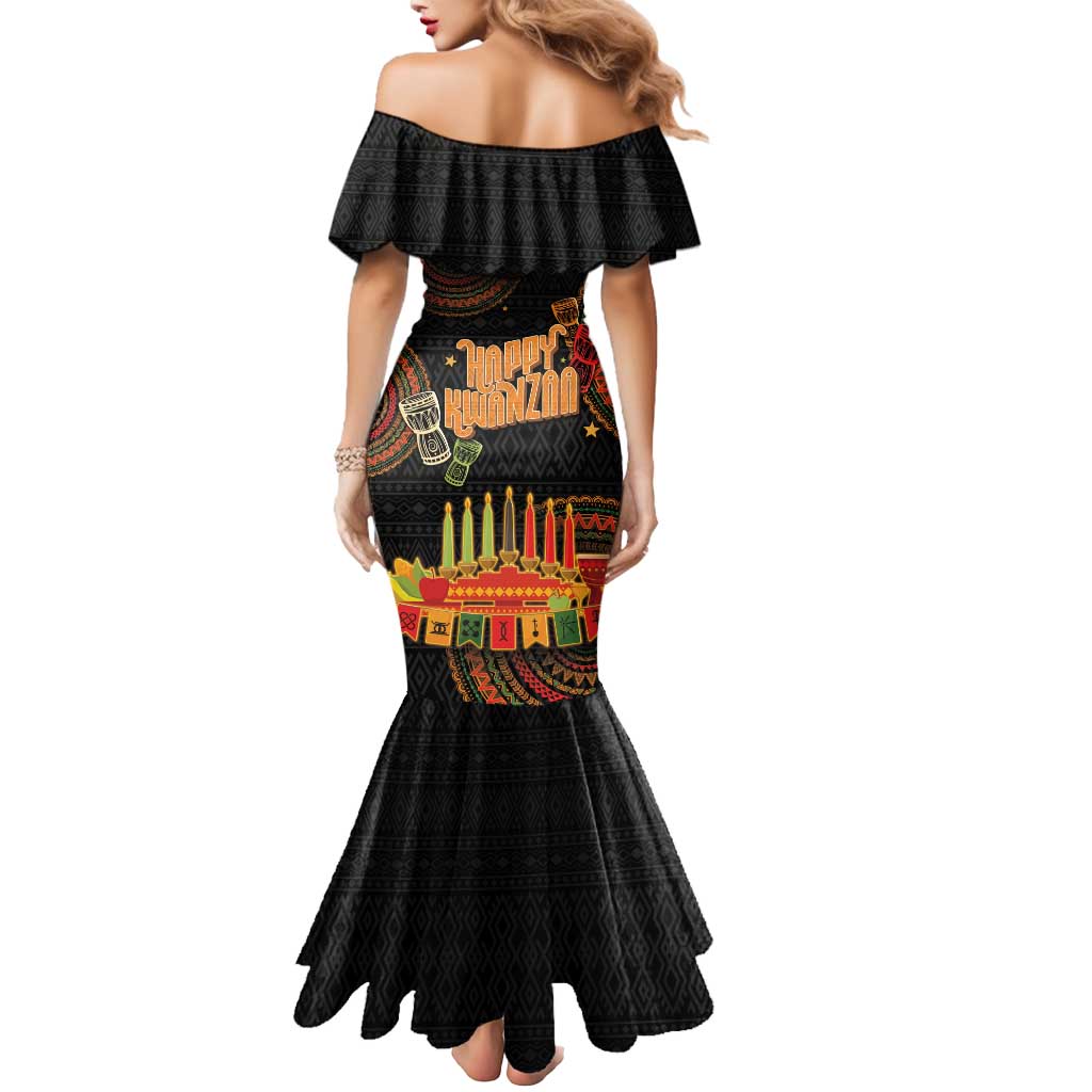 Kwanzaa Kinara Candles Mermaid Dress African Tribal Pattern LT05 - Wonder Print Shop