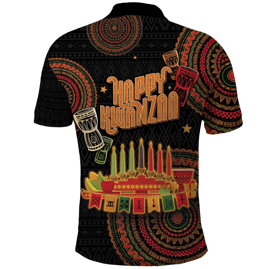 Kwanzaa Kinara Candles Polo Shirt African Tribal Pattern LT05 - Wonder Print Shop
