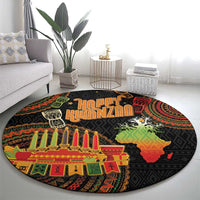 Kwanzaa Kinara Candles Round Carpet African Tribal Pattern