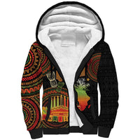 Kwanzaa Kinara Candles Sherpa Hoodie African Tribal Pattern LT05 - Wonder Print Shop