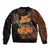 Kwanzaa Kinara Candles Sleeve Zip Bomber Jacket African Tribal Pattern LT05 - Wonder Print Shop