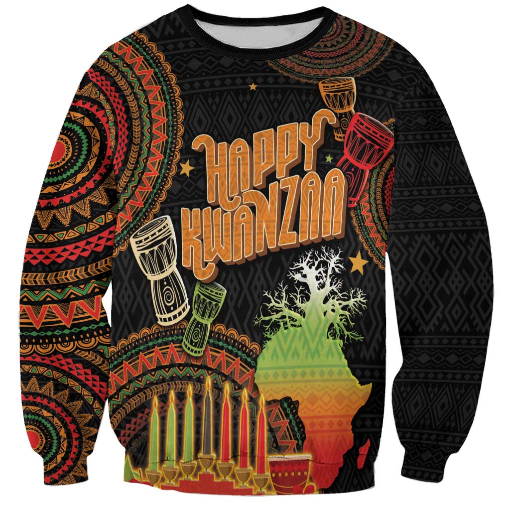 Kwanzaa Kinara Candles Sweatshirt African Tribal Pattern LT05 - Wonder Print Shop