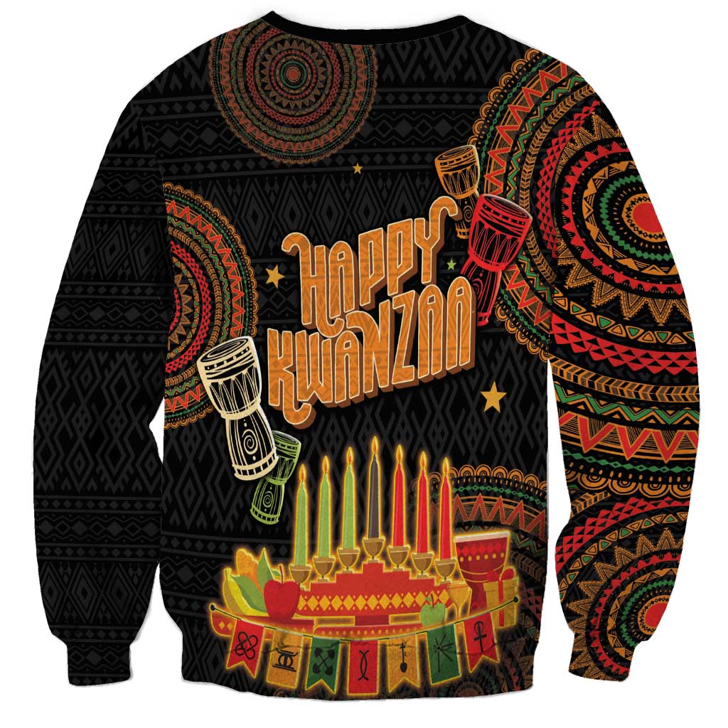 Kwanzaa Kinara Candles Sweatshirt African Tribal Pattern LT05 - Wonder Print Shop