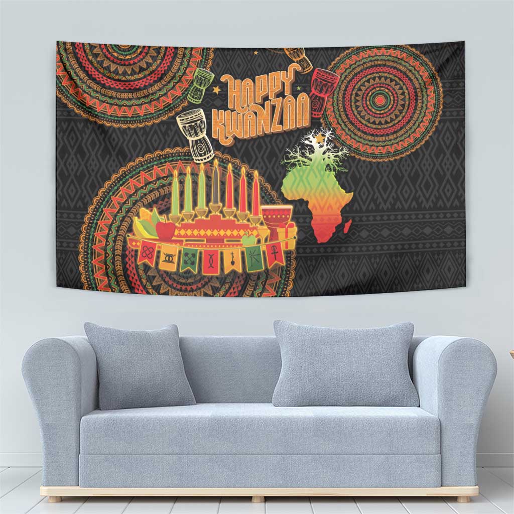 Kwanzaa Kinara Candles Tapestry African Tribal Pattern LT05 - Wonder Print Shop