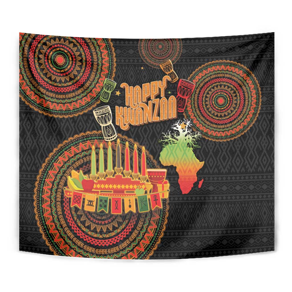 Kwanzaa Kinara Candles Tapestry African Tribal Pattern LT05 - Wonder Print Shop