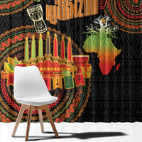 Kwanzaa Kinara Candles Window Curtain African Tribal Pattern LT05 - Wonder Print Shop