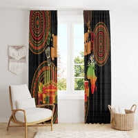 Kwanzaa Kinara Candles Window Curtain African Tribal Pattern LT05 - Wonder Print Shop