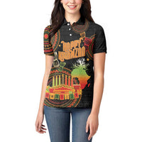 Kwanzaa Kinara Candles Women Polo Shirt African Tribal Pattern LT05 - Wonder Print Shop