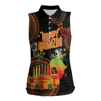 Kwanzaa Kinara Candles Women Sleeveless Polo Shirt African Tribal Pattern LT05 - Wonder Print Shop