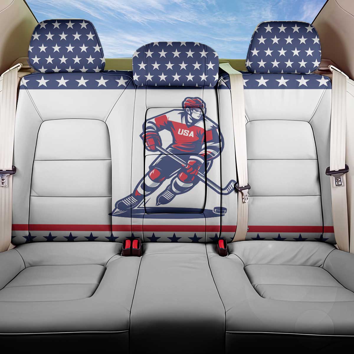 United States Hockey Back Car Seat Cover Go Champions USA